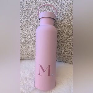 Anthropology Monogram Pink Water Bottle Letter M